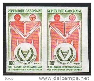 GABON - 1981 - ANNO INT. DELLE PERSONE HANDICAPPATE - MI 799 ** NON DENTELLATI 2 Valori - Handicap