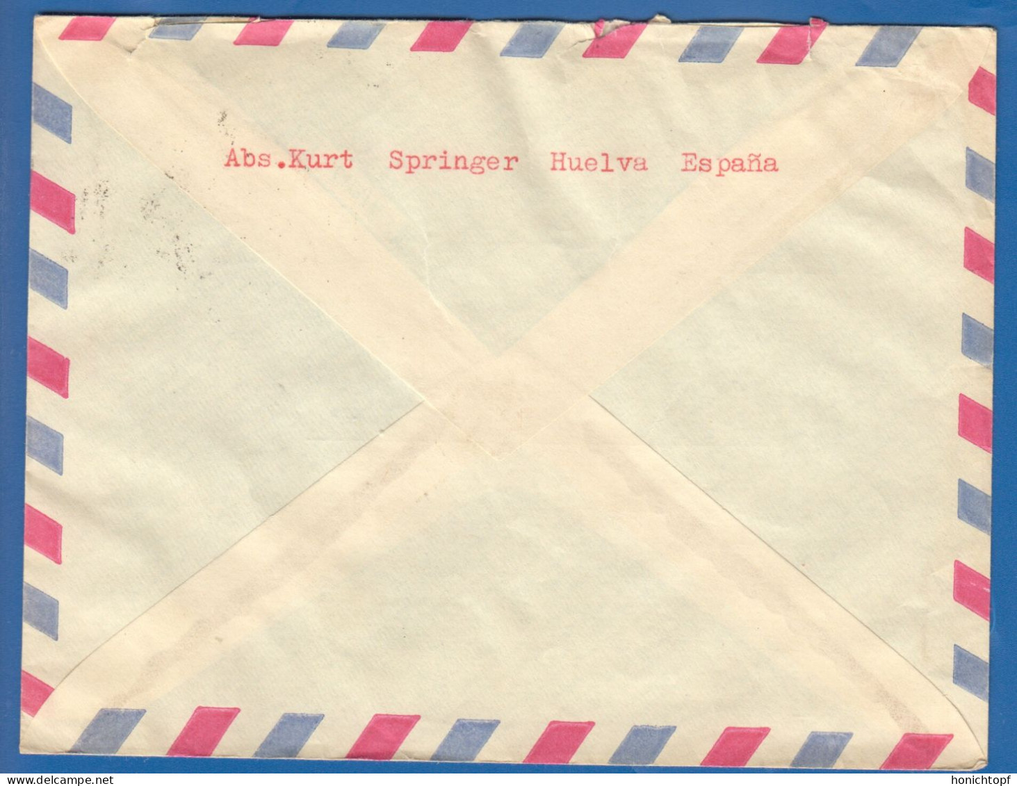 Spanien; Correo Aereo; 1966; Cover / Letter Huelva To Germany - Covers & Documents