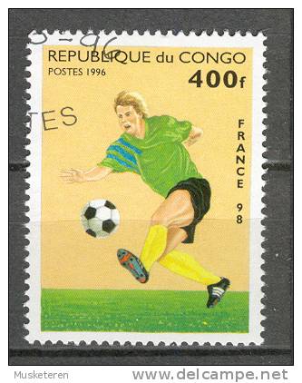 Congo Brazzaville 1996 Mi. 1448  400 Fr Soccer World Championship France Fussball-Weltmeisterschaft Frankreich 1998 - Usados