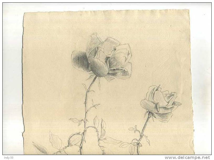 - ETUDE DE FLEURS  . DESSIN  D´ELEVE SIGNE ET DATE 1906 ? - Drawings