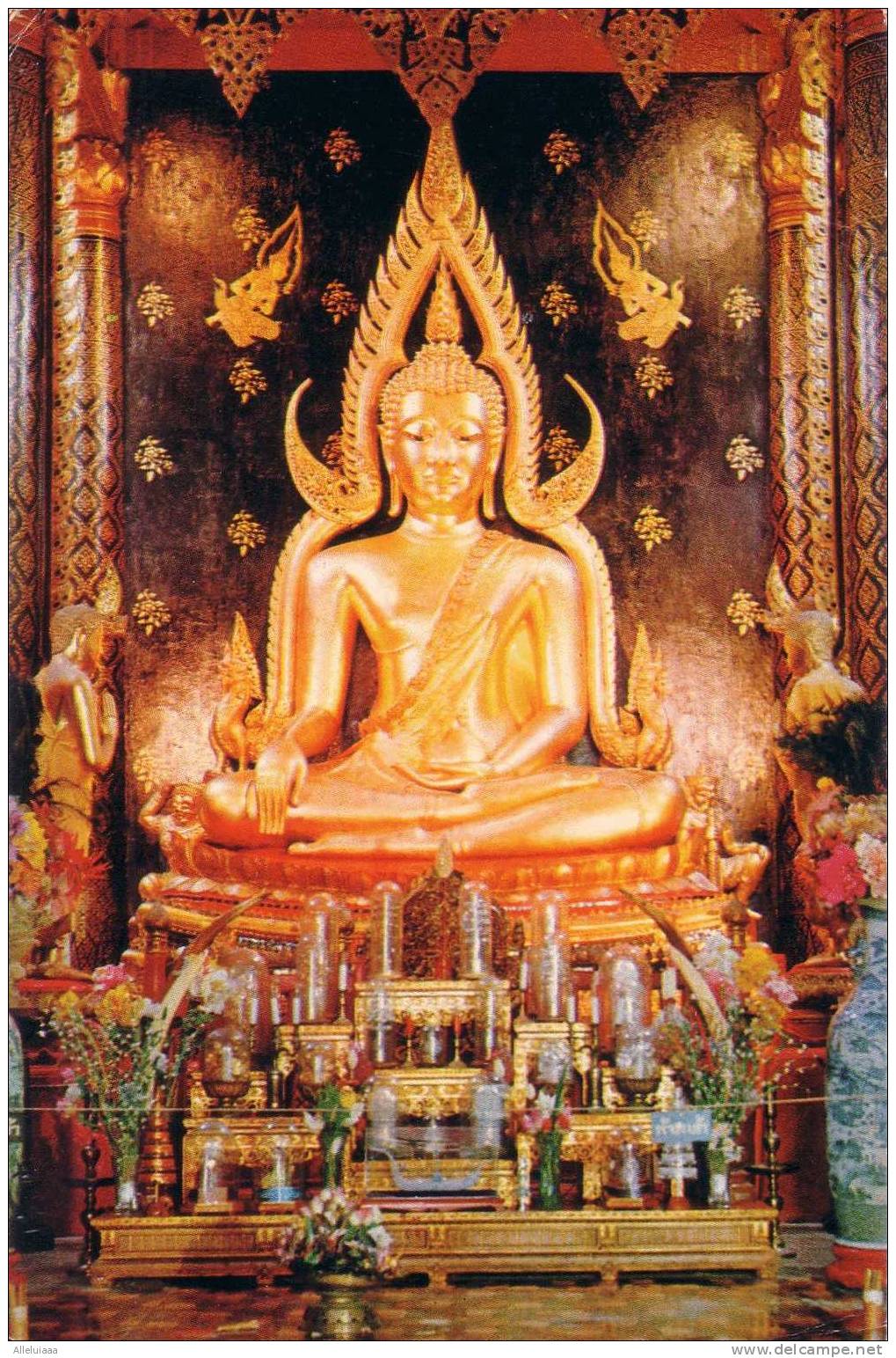 CPA Belle Carte Postale Ancienne THAILAND BUDDHA Statue In WAT PHRA SRI MAHATHAT PHISANULOKE - Bouddhisme