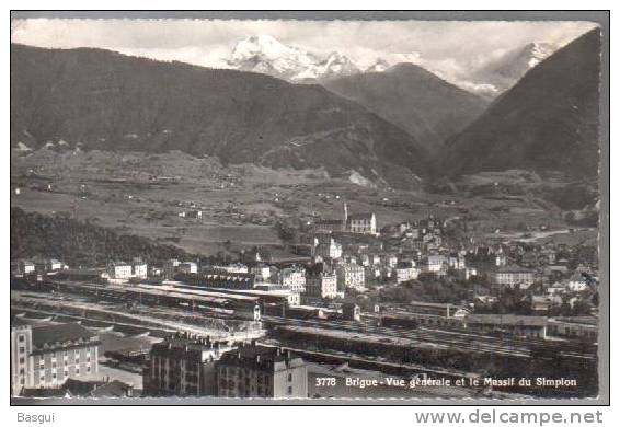 CPSM Suisse Brigue, Vue Générale Et Le Massif Du Simplon - Brigue-Glis 