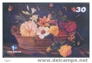 # BRASIL 0001A2 Cesta De Flores  30  01.00 -flowers,flore,fleurs- Tres Bon Etat - Brazilië