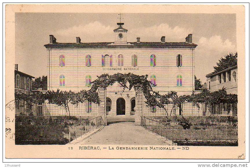 Carte Postale Ancienne Ribérac - La Gendarmerie Nationale - Riberac