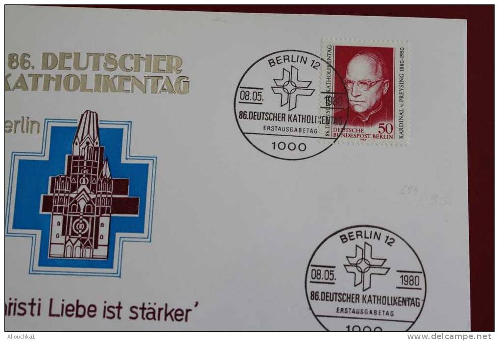 DEUTSCHER KATHOLIKENTAG CHRISTI LIEBE I BERLIN ERSTTAGSBRIEFE FIRST DAY COVER 1ER JOUR DEUTSCHEBUNDESPOST ALLEMAGNE 1986 - 1e Jour – FDC (feuillets)