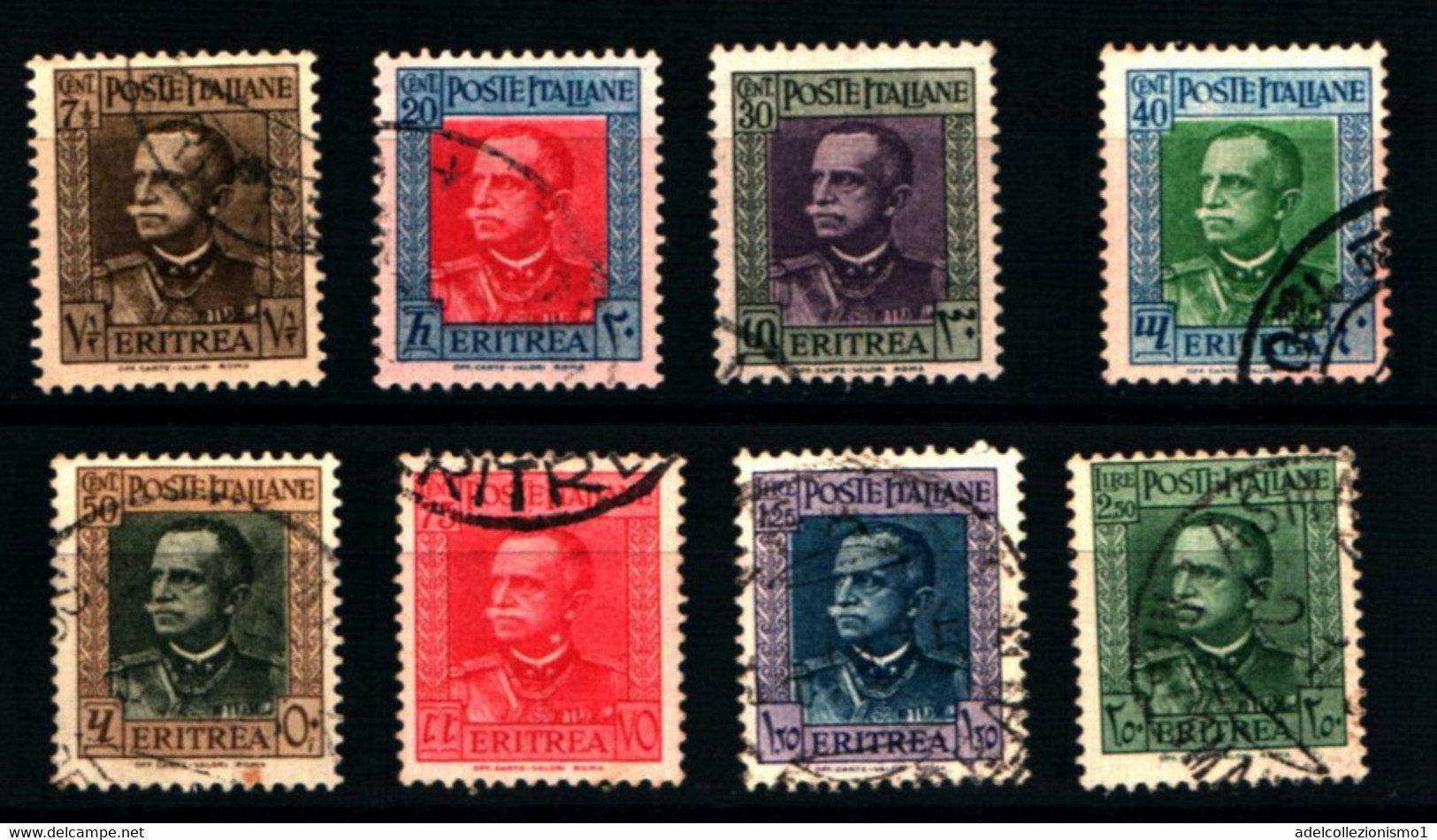 31550) ERITREA-Tipo Parmeggiani - 1931 - SERIE COMPLETA USATA - N°195-202 - Eritrea