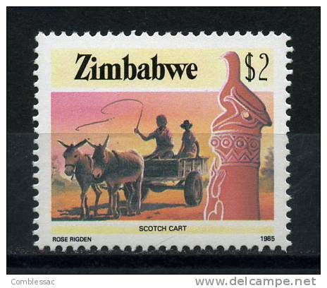 ZIMBABWE     1985   $2  Muledrawn Scotch Cart - Zimbabwe (1980-...)