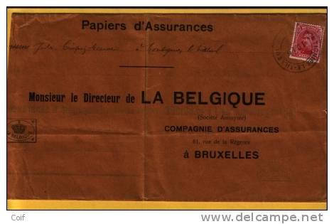 138 Op Brief Met Dubbelringstempel Van 1919 Van MONTIGNIES-LE-TILLEUL (noodstempel) - Noodstempels (1919)