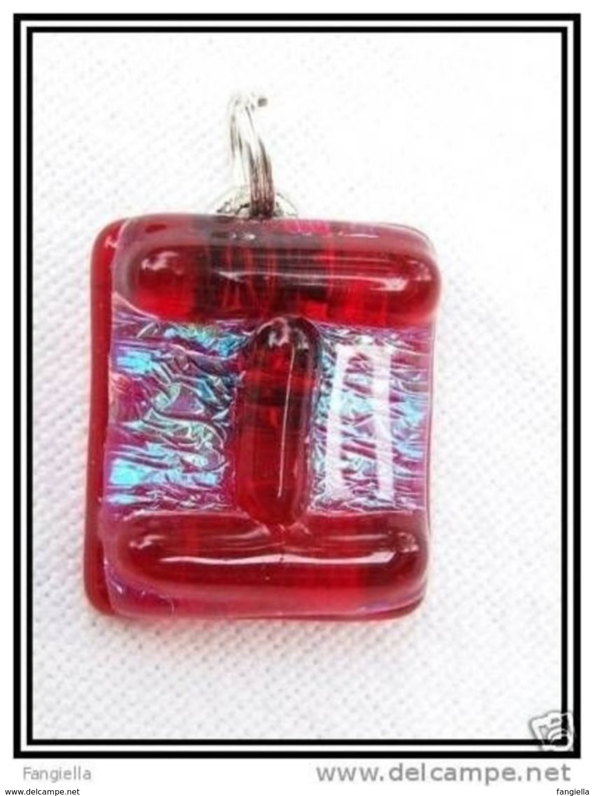 Pendentif En Verre Dichroic Artisanal Env. 20x17mm - Pendenti