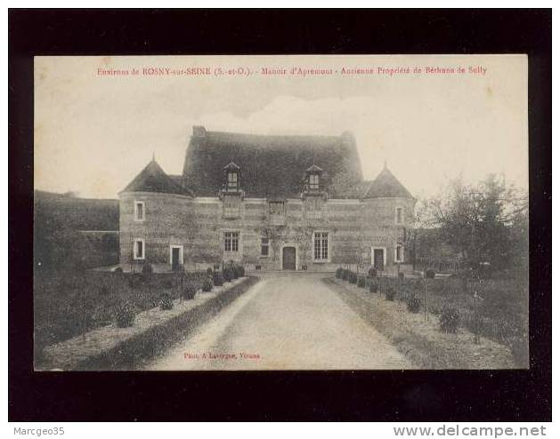 Environs De Rosny Manoir D'apremont Ancienne Propriété De Béthune De Sully édit.lavergne   Belle Carte - Rosny Sur Seine