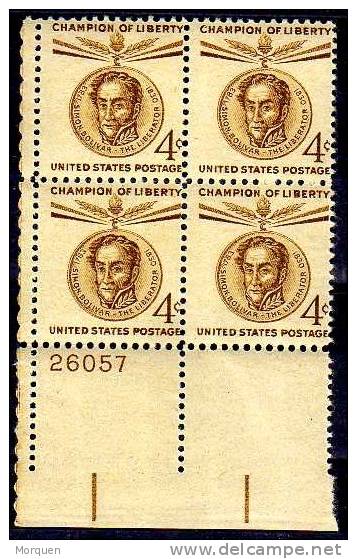 Estados Unidos Num 646. Cat Yvert. Bolivar En Bloque 4 - Neufs