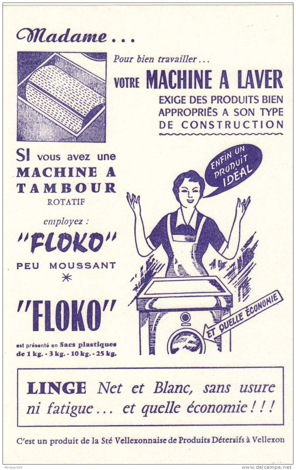 Buvard FLOKO Produit Pour Machine à Laver Peu Moussant - L