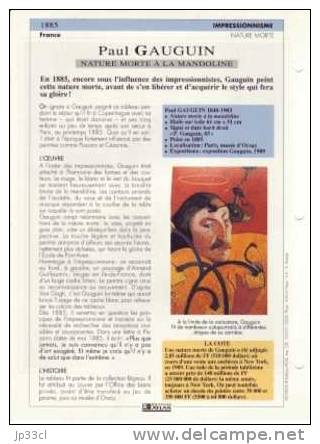 Reproduction De Nature Morte à La Mandoline, De Paul Gauguin (avec Fiche Explicative) - Altri & Non Classificati