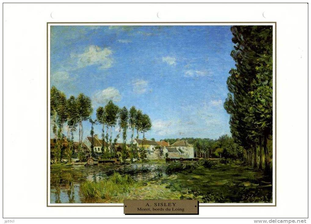 Reproduction De Moret, Bords Du Loing, D´Alfred Sisley (avec Fiche Explicative) - Other & Unclassified