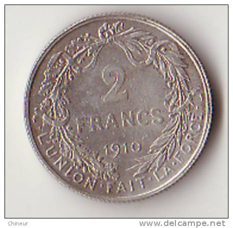 BELGIQUE ALBERT ROI 2 FRANCS ARGENT 1910 - 2 Frank