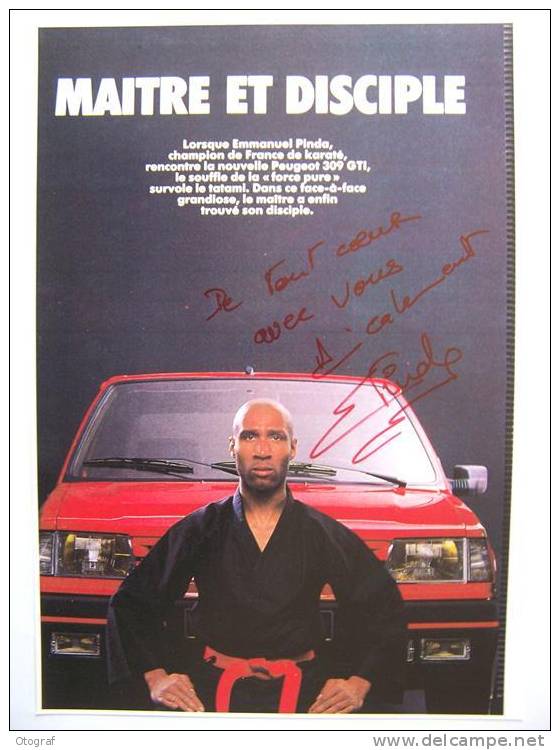 Karaté  - Emmanuel Pinda  Dédicace / Hand Signé / Signed / Autographe Authentique - Martial Arts