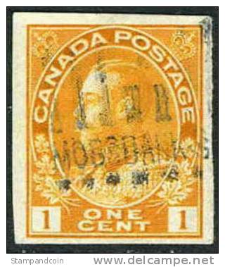 Canada #136 Used 1c Imperf George V Of 1924 - Used Stamps