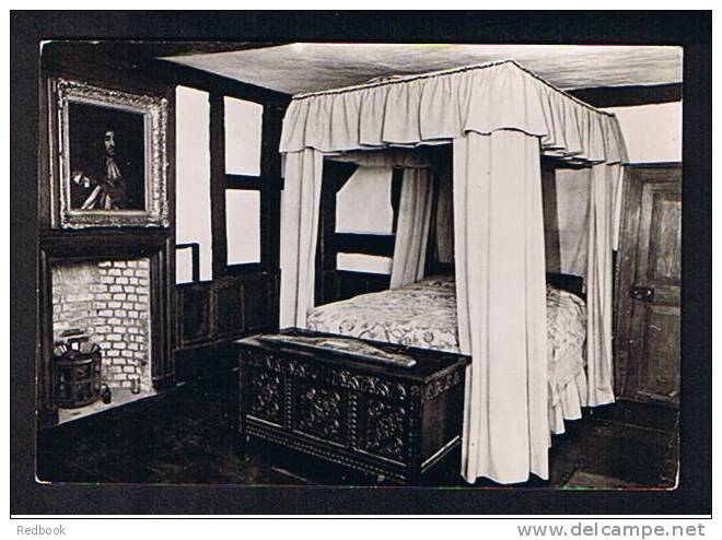 Real Photo Postcard Moseley Old Hall Wolverhampton - Charles II Bed - Ref 465 - Autres & Non Classés