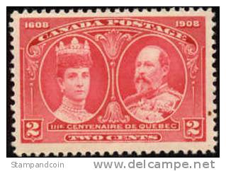 Canada 98 XF Mint Never Hinged 2c Quebec Tercentenary From 1908 - Ungebraucht