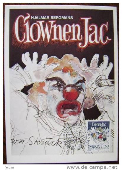 1983 SWEDEN MAXIMUM CARD WITH CLOWN - Karnaval