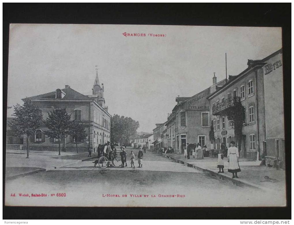 GRANGES - L´Hôtel-de-Ville Et La Grande-Rue - Animée - Correspondance Du 23 Mai 1916 - Granges Sur Vologne