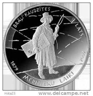 LATVIA Latvian  Literature - Surveyors Times 2009 SILVER COIN 1 LATS  PROOF 2009 Y - Lettland