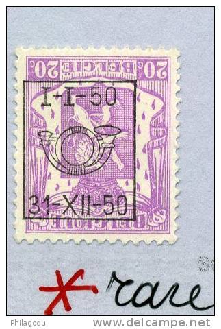 601 CU * I.I.50  Surcharge Renversée    Avec  Charnière  Cote 60 E - Typos 1936-51 (Petit Sceau)