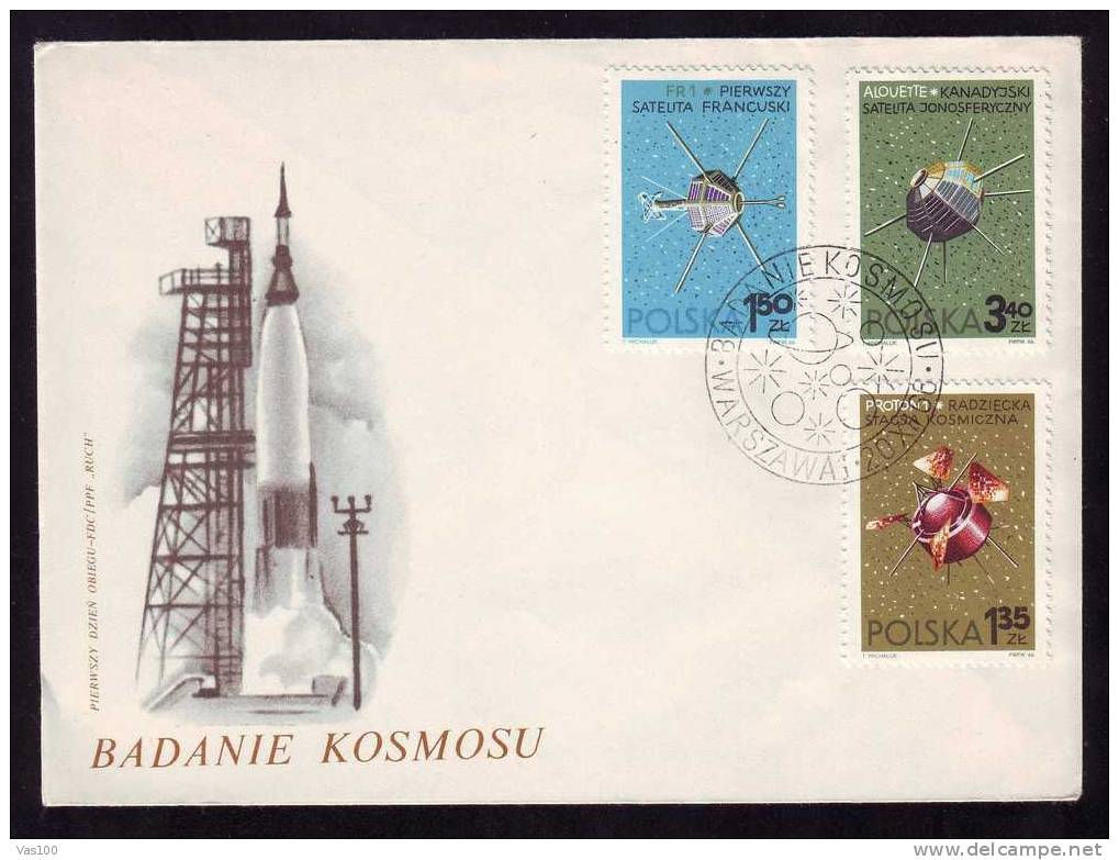 Space Mission Rocket Cosmos,FDC, Cover,1966  SKYLAB, Poland. - Europe
