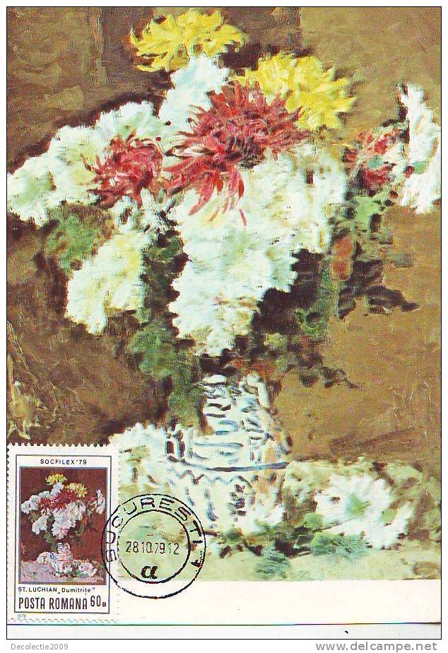 M217 Cartes Maximum Maxi Card Romania Impressionisme Stefan Luchian Chrysanthemes D ' Automne - Impressionisme