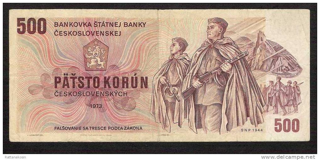 TCHECOSLOVAQUIE CZECHOSLOVAKIA   P93 500  KORUN  1973  Serie Z14   VF   NO P.h. - Tsjechoslowakije