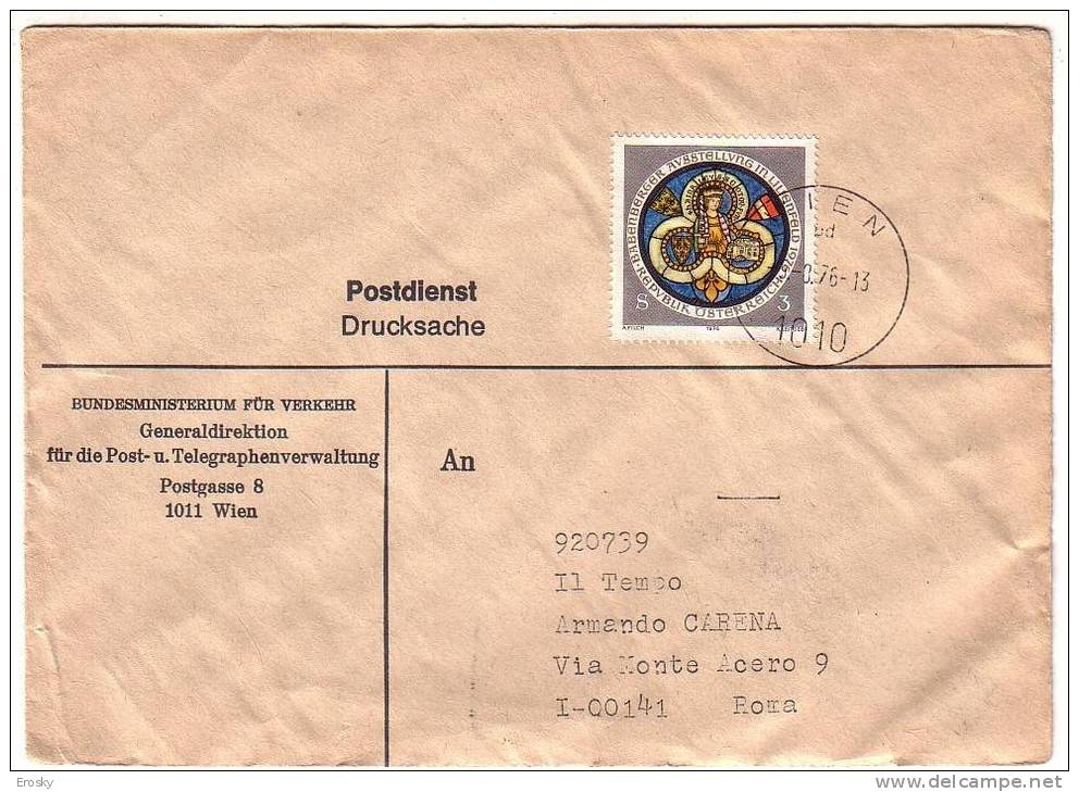 F1292 - AUSTRIA LETTER TO ITALY 9/8/1976 - Briefe U. Dokumente