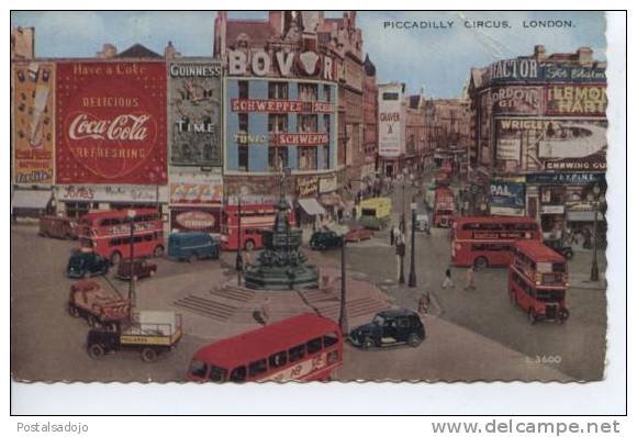 (UK191) LONDON. PICCADILLY CIRCUS . PUBLI COCA-COLA . OLD BUS, OLD CARS - Piccadilly Circus