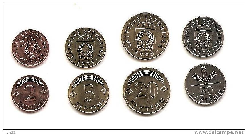 Latvia - COIN SET 2009 Y  -  2;5;20;50 SANTIMS - PERFEKT  UNC LION /DRAGON - Lettland