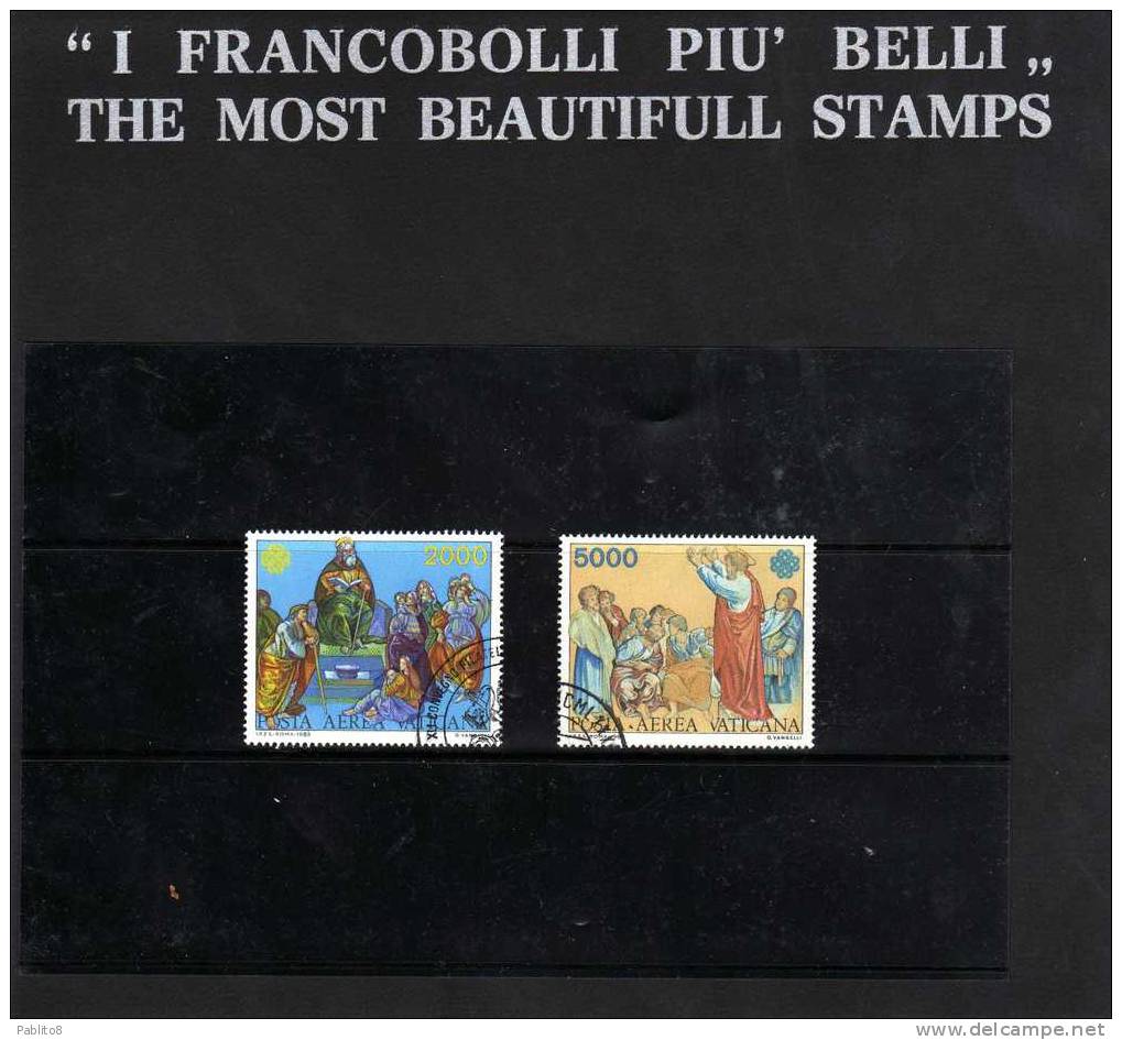 CITTA DEL VATICANO VATIKAN VATICAN 1983 POSTA AEREA AIR MAIL ANNO MONDIALE DELLE COMUNICAZIONI COMMUNICATION USATA USED - Poste Aérienne