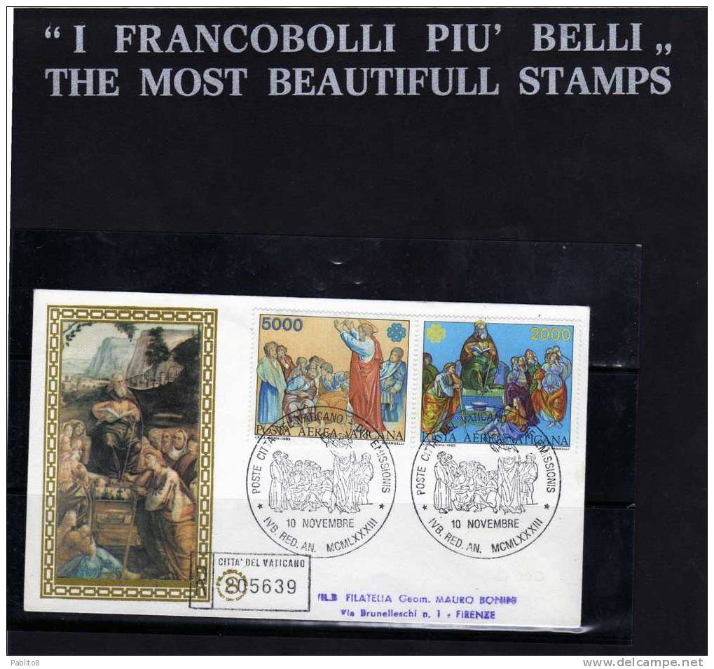 CITTÀ DEL VATICANO VATICAN VATIKAN 1983POSTA AEREA AIR MAIL ANNO MONDIALE DELLE COMUNICAZIONI FDC FILAGRANO RACCOMANDATA - Poste Aérienne