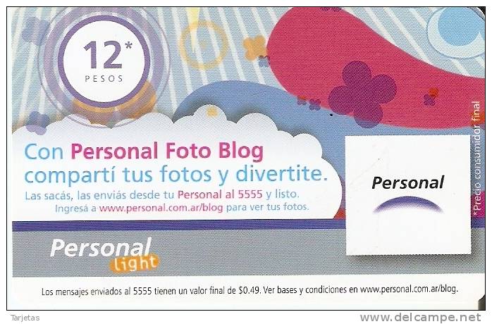 TARJETA DE ARGENTINA DE PERSONAL DE 12 PESOS   FOTO BLOG - Argentinië