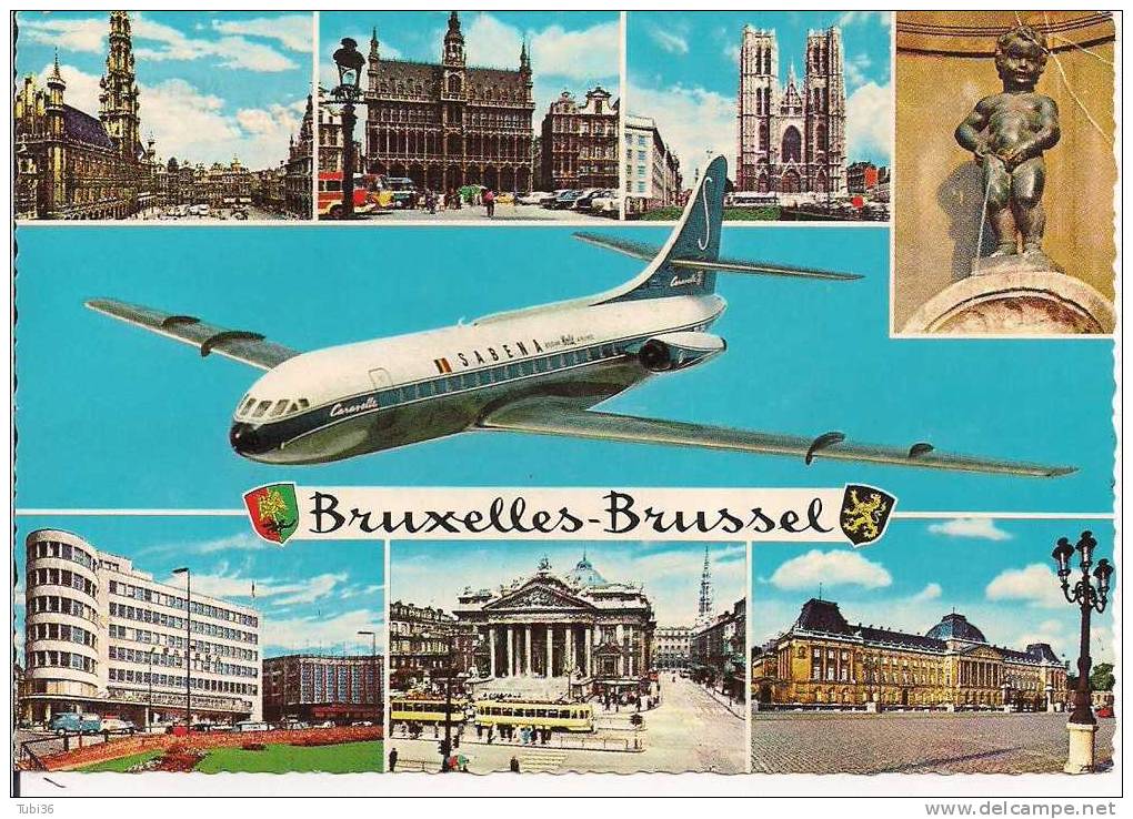 BRUXELLES - BRUSSEL -  8 VEDUTE - COLORI VIAGGIATA  1965 - AFFRANCATURA MERCATO COMUNE DEL FRANCOBOLLO - - Panoramische Zichten, Meerdere Zichten