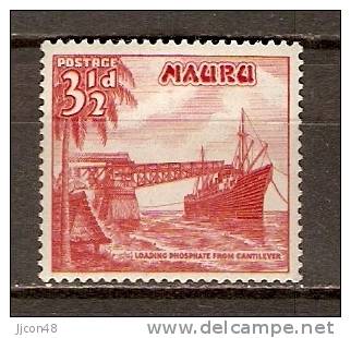 Nauru 1954  3.1/2d (*)   (number On Back In Pen) - Nauru