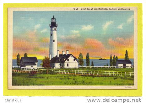 Wind Point Lighthouse, Racine, Wisconsin.  1930-40s - Racine