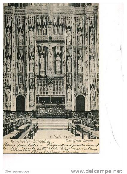 WINCHESTER CATHEDRAL GREAT SOREEN1905   ED SHERRIFT ET WARD  CACHETS - Winchester