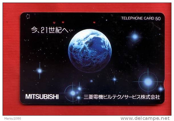 Japan Japon  Telefonkarte Phonecard -  Weltraum Space  Espace Universum Universe Erde - Raumfahrt