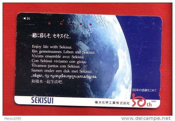 Japan Japon  Telefonkarte Phonecard -  Weltraum Space  Espace Universum Universe Erde - Raumfahrt