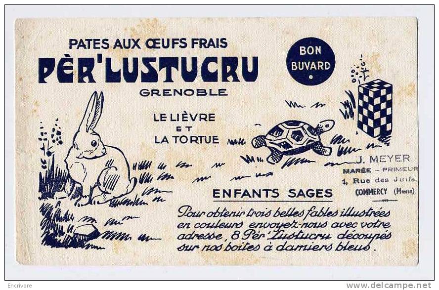 Buvard Pates LUSTUCRU Le Lievre Et La Tortue - MEYER Marée Primeur COMMERCY Tampon - Food