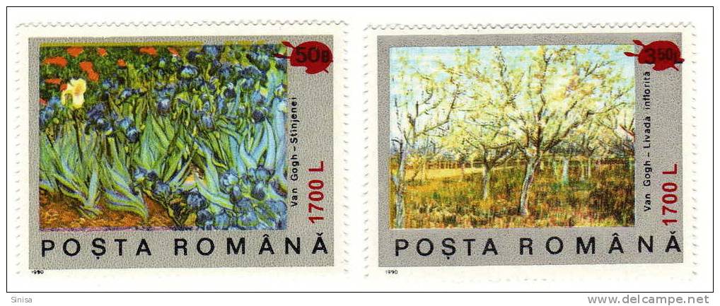 Romania / Van Gogh Paintings / Surcharched Stamps - Neufs