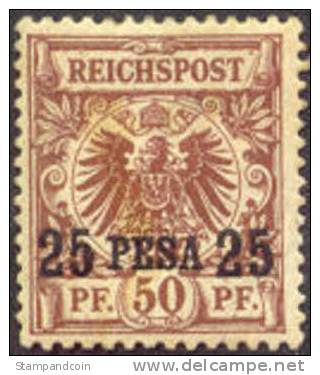 German East Africa #5 Mint Hinged 20pes On 50pf From 1893 - Afrique Orientale