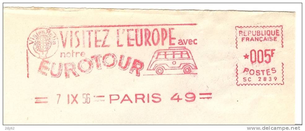 Vacances, Voyage, Autocar, Europe, Eurotour - EMA Satas - - Devant D'enveloppe  (B0795) - Hostelería - Horesca