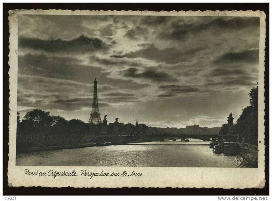 PARIS Au Crépuscule - Perspective Sur La Seine - 1939 - Parijs Bij Nacht