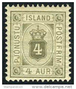 Iceland O11 Mint Hinged 4a Official From 1901 - Service