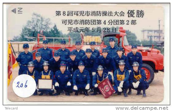 Télécarte JAPON Pompiers Feuerwehr Fire Brigade JAPAN  (206) Brandweer Brigada De Fuego Vigili Del Fuoco - Firemen