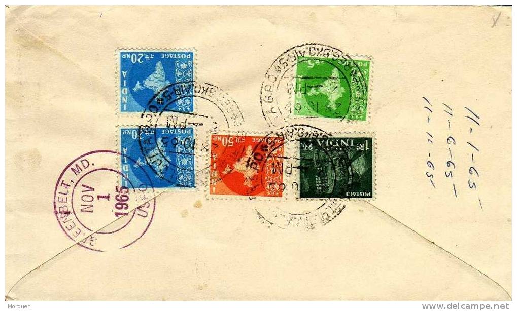 1610. Carta Aerea Certificada CALCUTTA (India)  1965 - Luchtpost